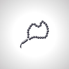 prayer rosary beads isolated icon.