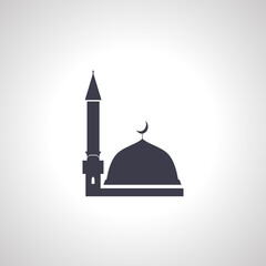 mosque icon. Islamic mosque isolated icon