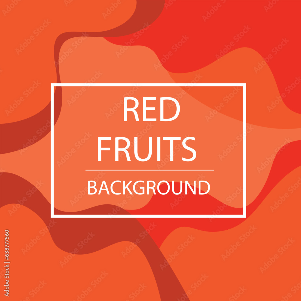 Wall mural Fluid red poster. dynamic elements with Strawberry concept. frame and place for text.