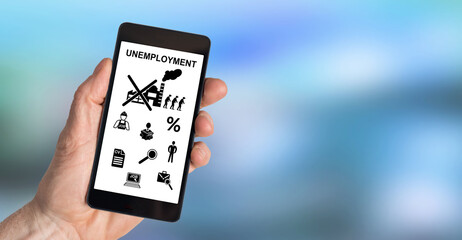 Unemployment concept on a smartphone