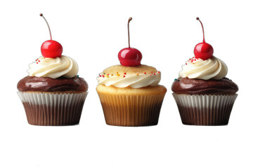 cupcakes with cherry on top transparent background