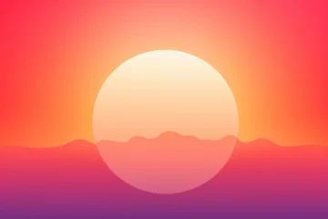  Purple sunrise or sunset blurred background. Pastel abstract geometric shapes backdrop. Retro neon gradient summer concept. Conceptual design for flyer, poster, music and card © ratatosk