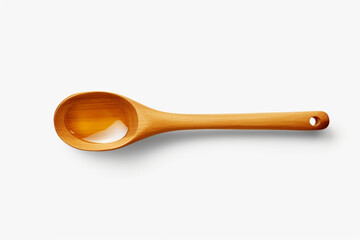 Honey dipper or spoon made from wooden isolated on a transparent background generative Ai