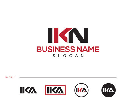 Typography Modern IKN Logo Letter, Creative IKA Business Logo