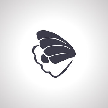Pearl in a shell icon. shell pearl icon