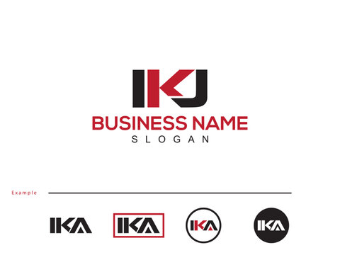 Typography Modern IKJ Logo Letter, Creative IKA Business Logo