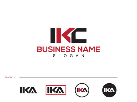 Typography Modern IKC Logo Letter, Creative IKA Business Logo