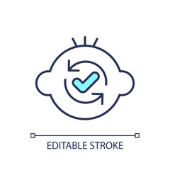 Editable modeling therapy icon representing behavioral therapy, isolated vector, thin line illustration.