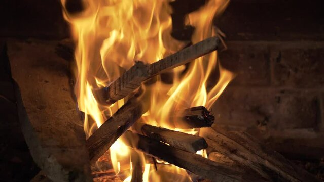 Experience the warmth and ambiance of a crackling fireplace fire in mesmerizing 4K resolution and 60 fps