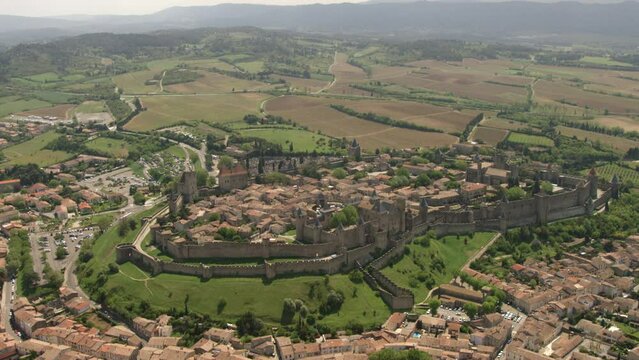 vue a&eacute;rienne du Ch&acirc;teau de Carcassonne