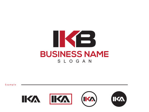 Typography Modern IKB Logo Letter, Creative IKA Business Logo