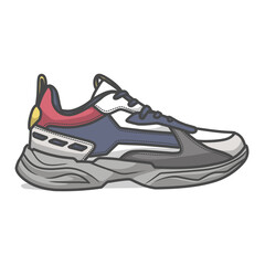 youth sneakers, icon design, and can be used for product illustration