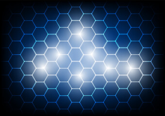 Abstract blue texture background hexagon. Seamless pattern of the hexagonal netting. Vector illustration.	
