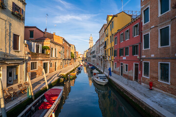 Canals side view in Venice