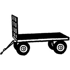 Farm wagon hand drawn vector