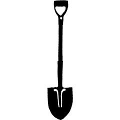 Shovel hand drawn vector