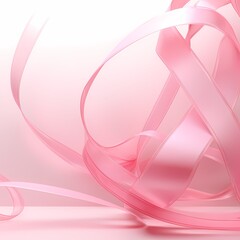 Pink ribbons on a white background