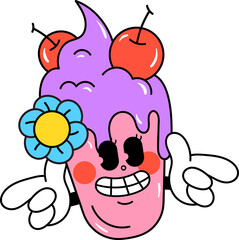 Groovy smoothie character illustration