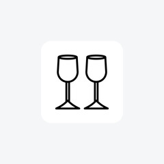 Elegant Wine Glass Line Icon