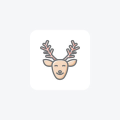 Majestic Christmas Deer Awesome Lineal Icon