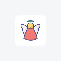 Enchanting Christmas Fairy Filled Outline Icon