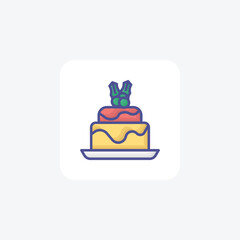 Delectable Cake Filled Outline Icon