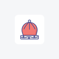 Stylish Cap Filled Outline Icon
