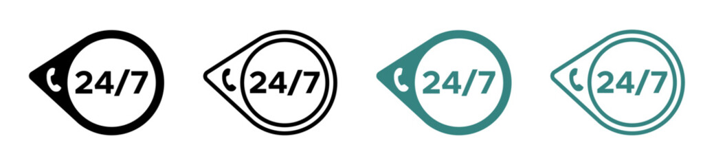 Twenty four seven call center support vector icons