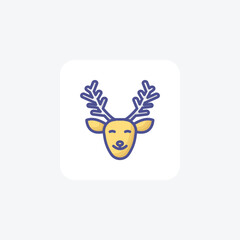 Majestic Christmas Deer Filled Outline Icon