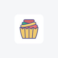 Irresistible Cupcake Filled Outline Icon