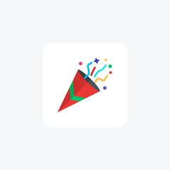 Festive Party Confetti Flat Icon