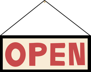 “Open” tag for market door