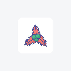 Vibrant Christmas Berries Filled Outline Icon