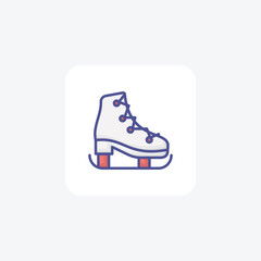 Gleaming Christmas Skating Shoes Filled Outline Icon