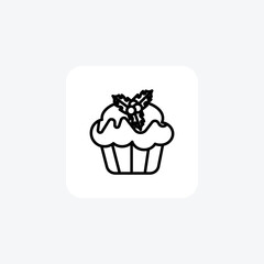 Cupcake Wonderland Christmas Delights Line Icon