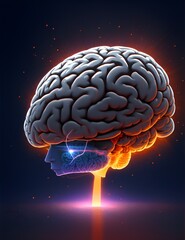 Photo of a person with a glowing light emitting from their head