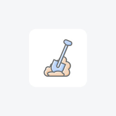 Christmas Construction Shovel Awesome Lineal Icon