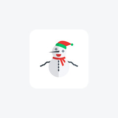 Christmas Snowman frosty friends Flat Icon