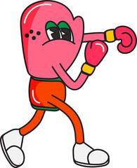 Groovy boxing character sport illustration