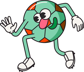 Groovy football character sport illustration
