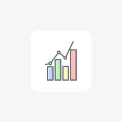 Analysis, dashboard fully editable vector line icon