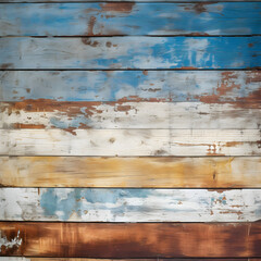 detail of an old fence, painted in blue and white - Generativ AI