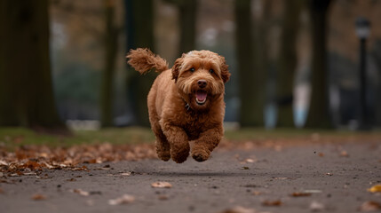 Fototapeta premium Happy dog running in the park