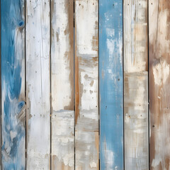 detail of an old fence, painted in blue and white - Generativ AI