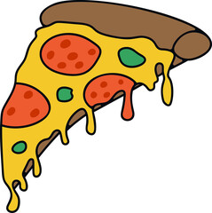 Groovy pizza illustration