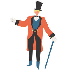 Ringmaster flat illustration