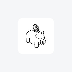 Piggy bankNurturing Future Fortunes isometric Icon
