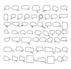 Fototapeta premium callout symbols outline. Speech bubble set. Comic speech doodle. Vector call-outs set. Comic text speech bubble. pop art style. Dialog empty cloud, cartoon box.