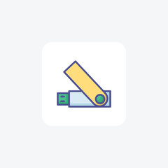 USB Seamlessly Connect and Transfer Outline Fill Icon