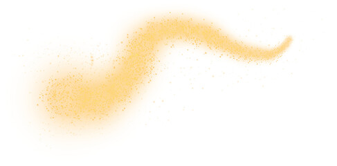 Glow light effect. Golden glitter and bokeh on transparent backdrop. Luxury particles with stardust. Magic Christmas composition. Special shine for poster or advertising. PNG.